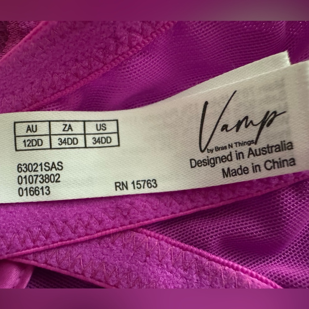 Vamp by Bras N Things - Divine Pink Bodysuit w/Lace & Satin Trim - Picture 9 of 11